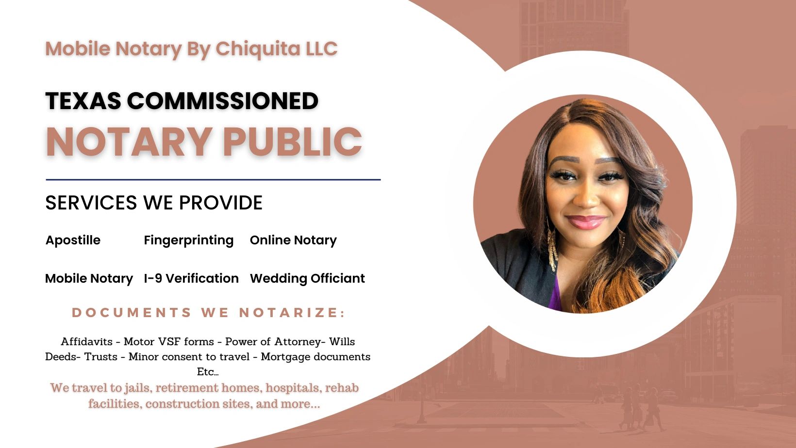 Fort Worth Notary Public Mobile Notary by Chiquita